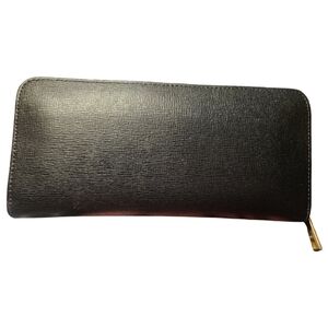 FURLA.  Black Leather Zip-Around Continental Wallet. NWOT